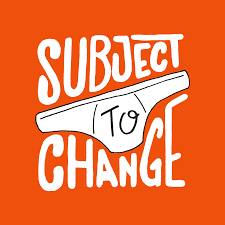 subject to change logo - red with a pair of underwear